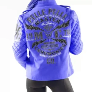 MC Studded Blue Varsity Jacket Pelle Pelle Store