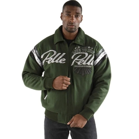 Pelle Pelle American Legend Green Varsity Jacket. Pelle Pelle American Legend