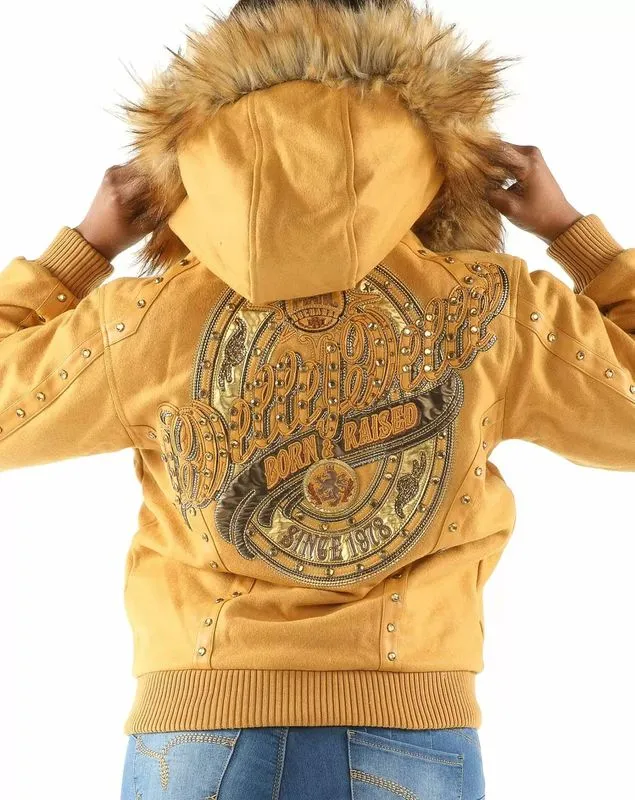 Raised Yellow Hooded Jacket Pelle Pelle Store