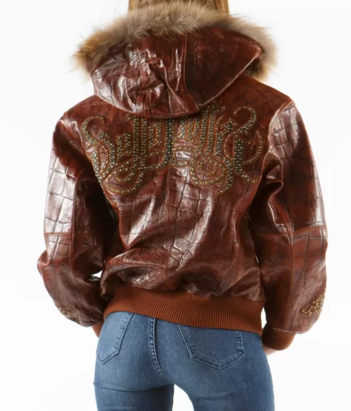 Pelle Pelle Brown Royal Fur Hooded Jacket