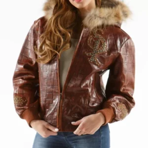 Pelle Pelle Brown Royal Fur Hooded Jacket view 2