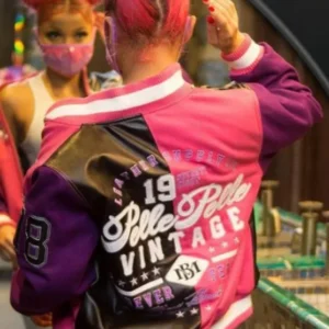 Pelle Pelle Black and Pink Leather Jacket | Wool Jacket view 2