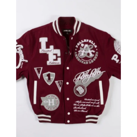 Pelle Pelle American Legend Maroon Varsity Jacket