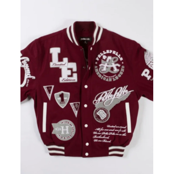 Pelle Pelle American Legend Maroon Varsity Jacket