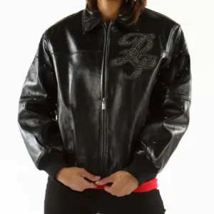 Authentic Pelle Pelle Encrusted Black Studded Leather Jacket view 2