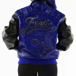 Pelle Pelle Blue Black Jacket with Exotic Studs