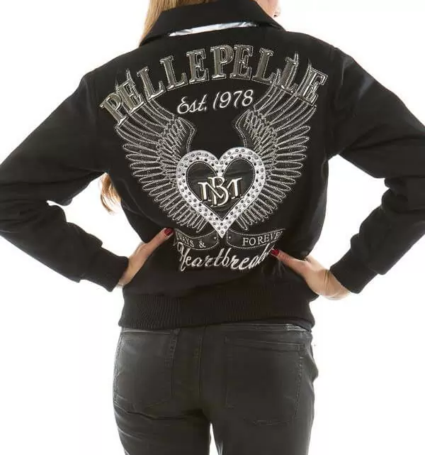 Black Heart Breaker Pelle Pelle Wool Jacket