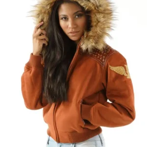 Pelle Pelle Womens Hoodie || Brown Airborne Hoodie