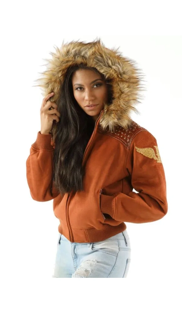 Pelle Pelle Womens Hoodie || Brown Airborne Hoodie
