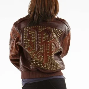 Ladies Brown Leather Jacket Mb Bomber Pelle Pelle