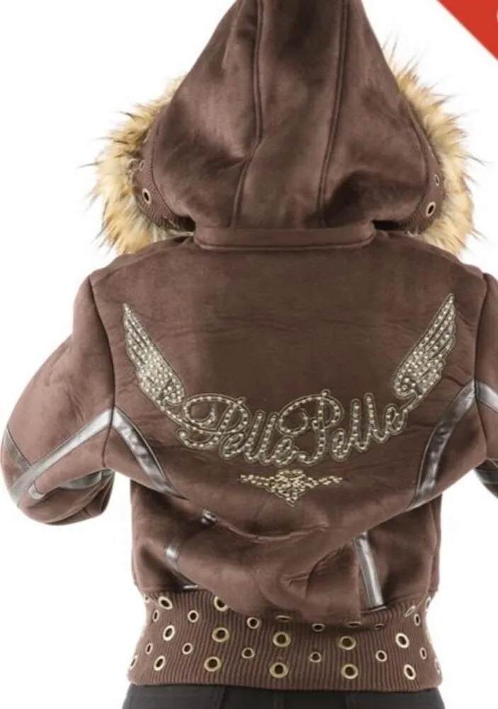 Ladies Cheerful Wing Brown Hoodie Pelle Pelle Store