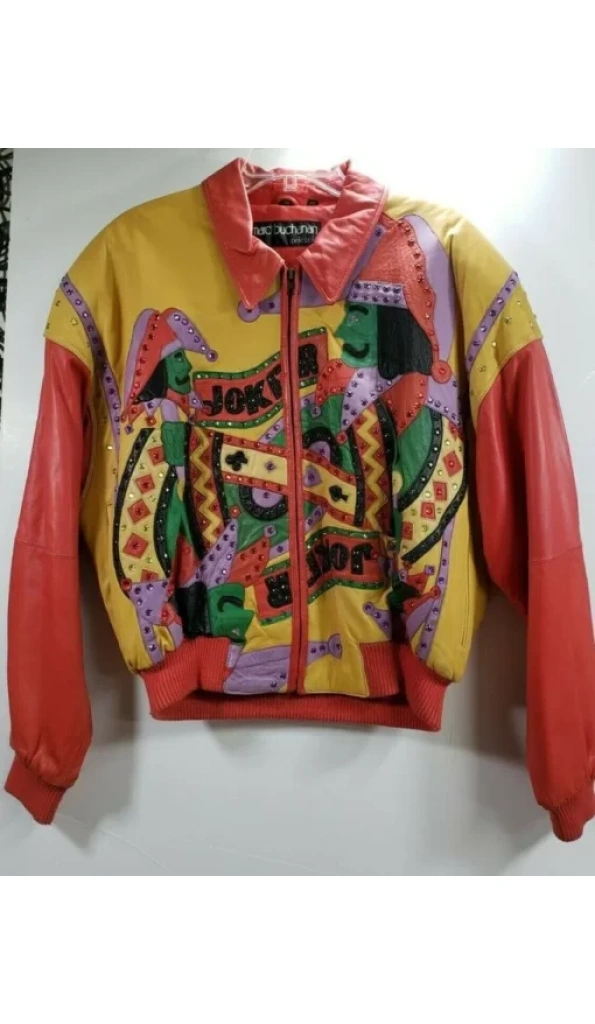 New Pelle Pelle Joker king Rhinestone Leather Jacket