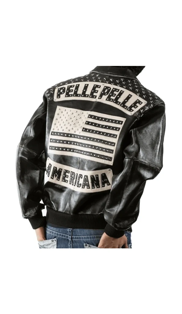 Pelle Pelle Americana Black Genuine Studded Jacket
