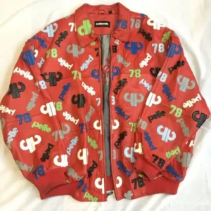 Pelle Pelle Printed Red Leather Jacket view 1