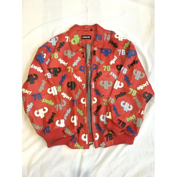 pelle pelle printed red leather jacket, pelle pelle store, pelle pelle jacket, red leather jacket