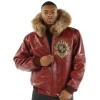 Pelle-Pelle-Crest-Maroon-Leather-Jacket,pelle-pelle-jackets,pelle-pelle