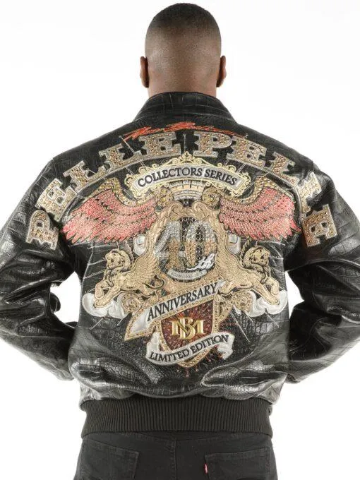 Pelle Pelle Mens 40th Anniversary Black Leather Jacket