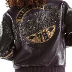 Pelle Pelle Women’s The Original Purple and Black Leather Jacket view 3