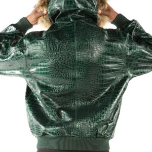 Pelle Pelle Basic Nile Green Two Tone Cayman Leather Jacket view 3
