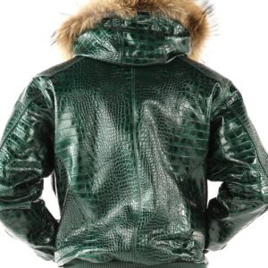 Pelle Pelle Basic Nile Green Two Tone Cayman Leather Jacket view 2