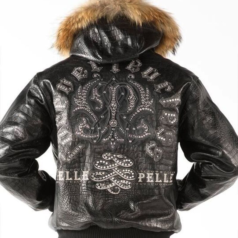 Mens-Pelle-Pelle-Wool-Forever-Fearless-Jacket-Black,pelle-pelle,pelle-pelle-store,pelle-pelle-jackets,black-leather-jacket