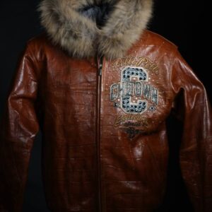 Pelle Pelle Chi-Town Brown Leather Jackets | Fur Hooded Jackets view 2