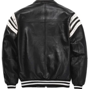 Pelle Pelle Encrusted Varsity Plush Black | Pelle Pelle Store view 2