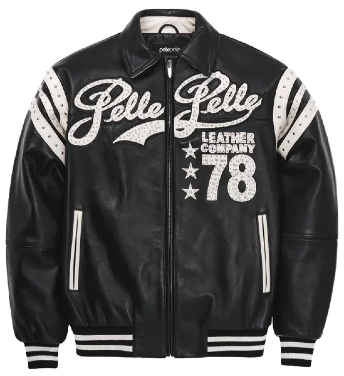 Pelle Pelle Encrusted Varsity Plush Black | Pelle Pelle Store