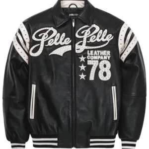 Pelle Pelle Encrusted Varsity Plush Black | Pelle Pelle Store