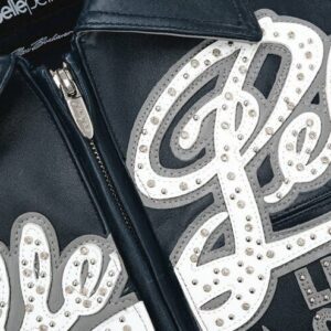 Pelle Pelle Encrusted Varsity Plush Navy | Pelle Pelle Store view 3