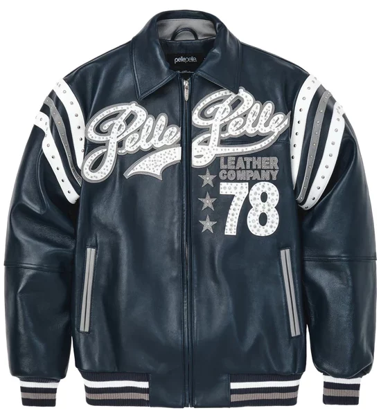 Pelle Pelle Encrusted Varsity Plush Navy | Pelle Pelle Store