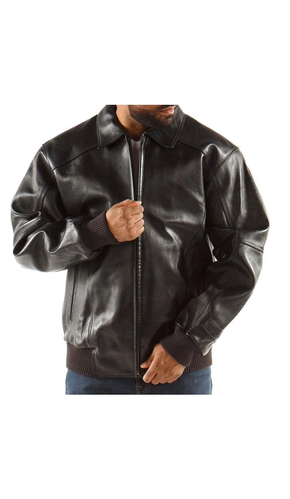 Pelle Pelle Applique Black Plush Jacket