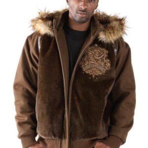 Pelle Pelle Hooded Brown Wool Jacket view 6