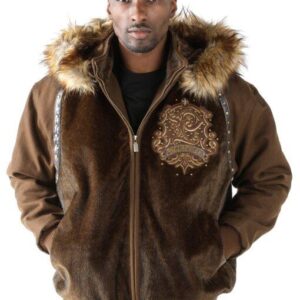 Pelle Pelle Hooded Brown Wool Jacket view 5