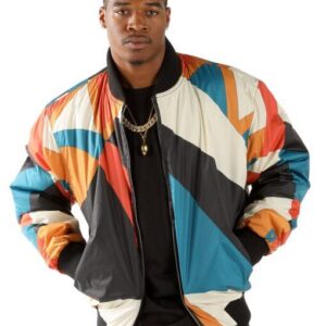 Pelle Pelle Abstract Bomber Blue Jacket view 2