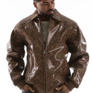 Pelle Pelle Brown Python Jacket view 1