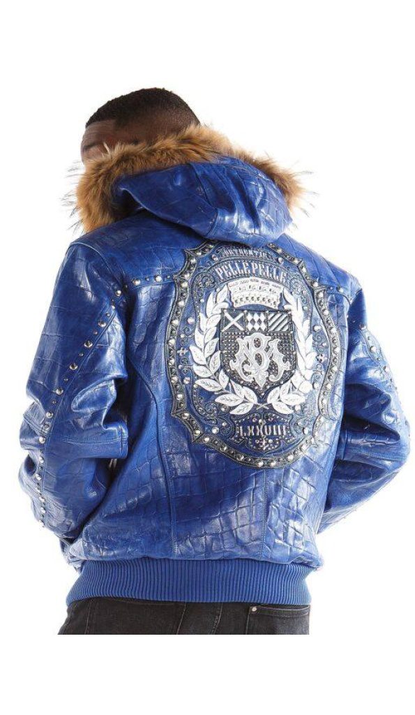 Pelle Pelle MB Emblem Blue Leather Jacket
