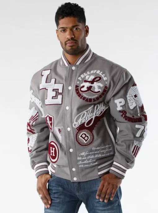 Pelle Pelle American Grey Varsity Jacket