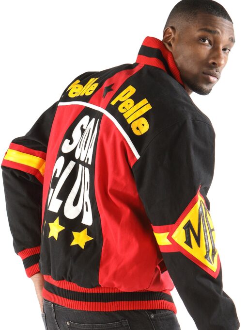 pelle pelle,pelle pelle soda club black and red jacket ,pelle pelle store,pelle pelle leather jacket,black leather jackets,leather jacket,pelle pelle