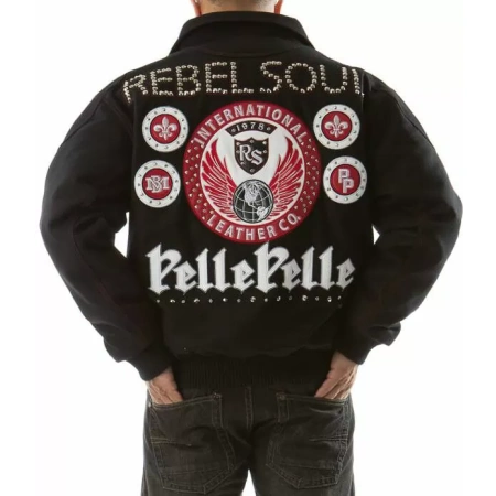 pelle pelle,pelle pelle rebel Soul studded wool jacket,pelle pelle store,pelle pelle leather jacket,black leather jackets,leather jacket,pelle pelle