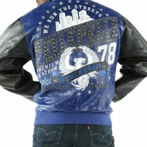 Pelle Pelle Leather Studded Blue Jacket