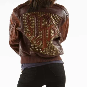 Pelle Pelle Bomber Fur Studded Jacket
