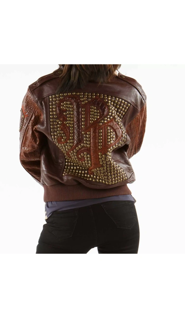 Pelle Pelle Bomber Fur Studded Jacket