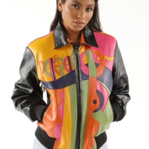 Pelle Pelle Picasso Plush Jacket | Yellow Pink Black view 1