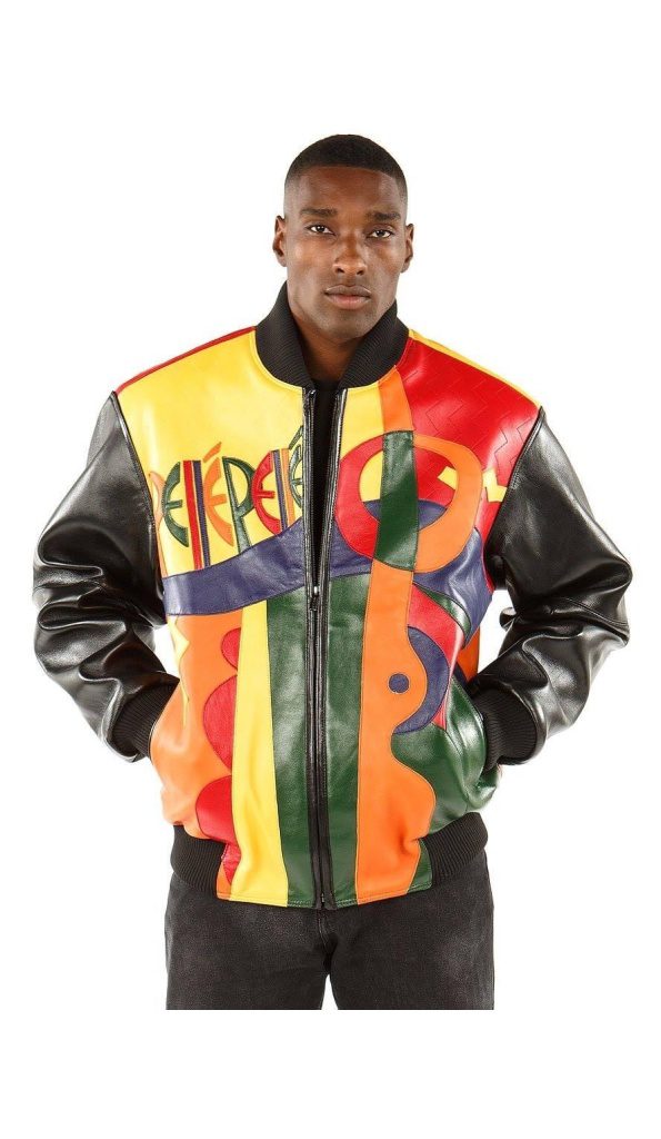 Pelle Pelle Picasso Plush Jacket | Yellow Black Orange