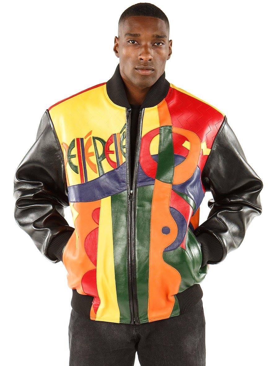 Pelle Pelle Picasso Plush Jacket | Yellow Black Orange