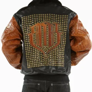 Pelle Pelle Black Brown Studded Jacket | Pelle Pelle Store