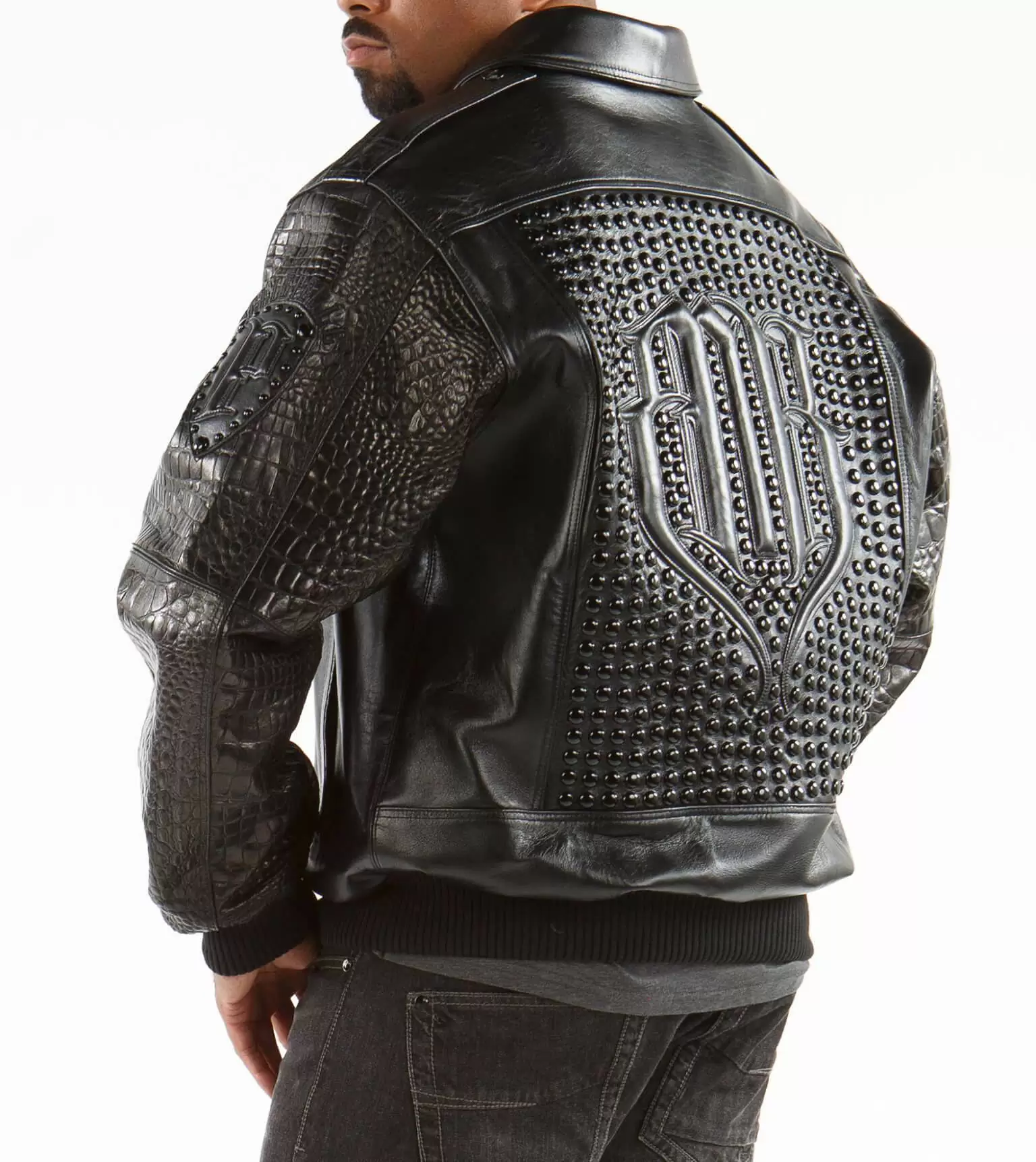 Pelle Pelle Black Studded Jacket| Pelle Pelle Store