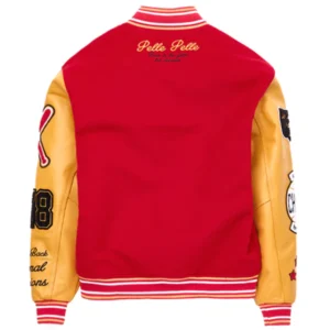 Pelle Pelle Red Varsity Jacket | pelle Pelle Store view 2