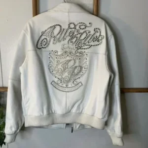 Pelle Pelle White Stud Marc Buchanan Leather Jacket